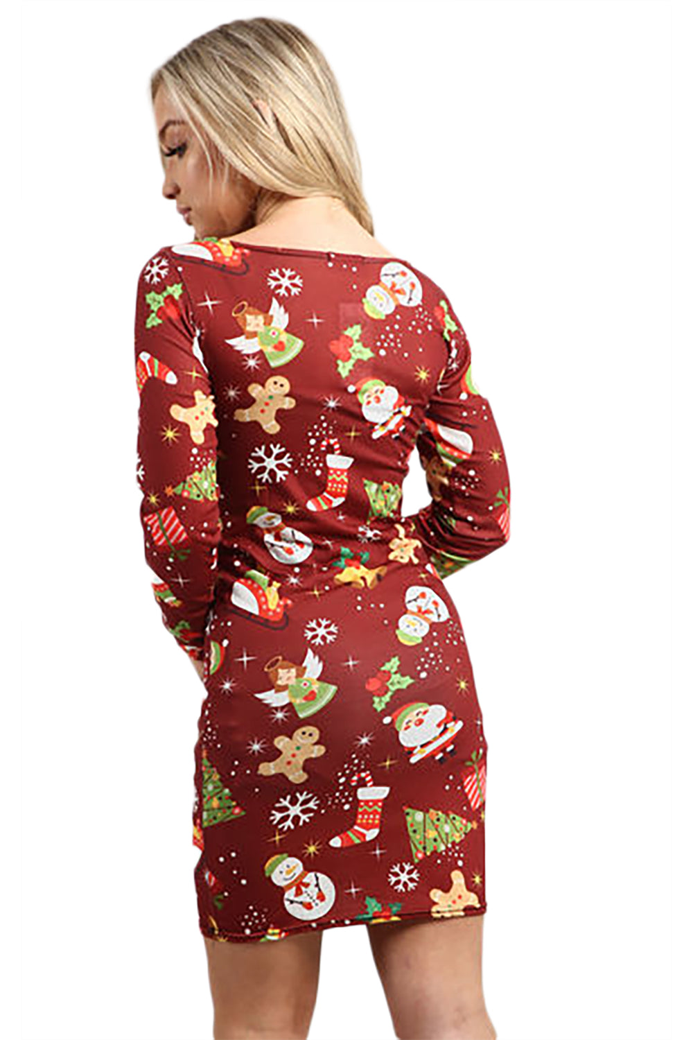 Aria Christmas Santa Reindeer Rudolph Snowflake Bodycon Dress