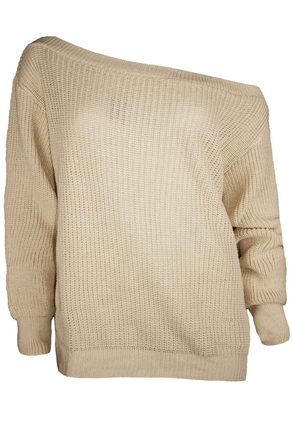Off Shoulder Baggy Knitted Jumper