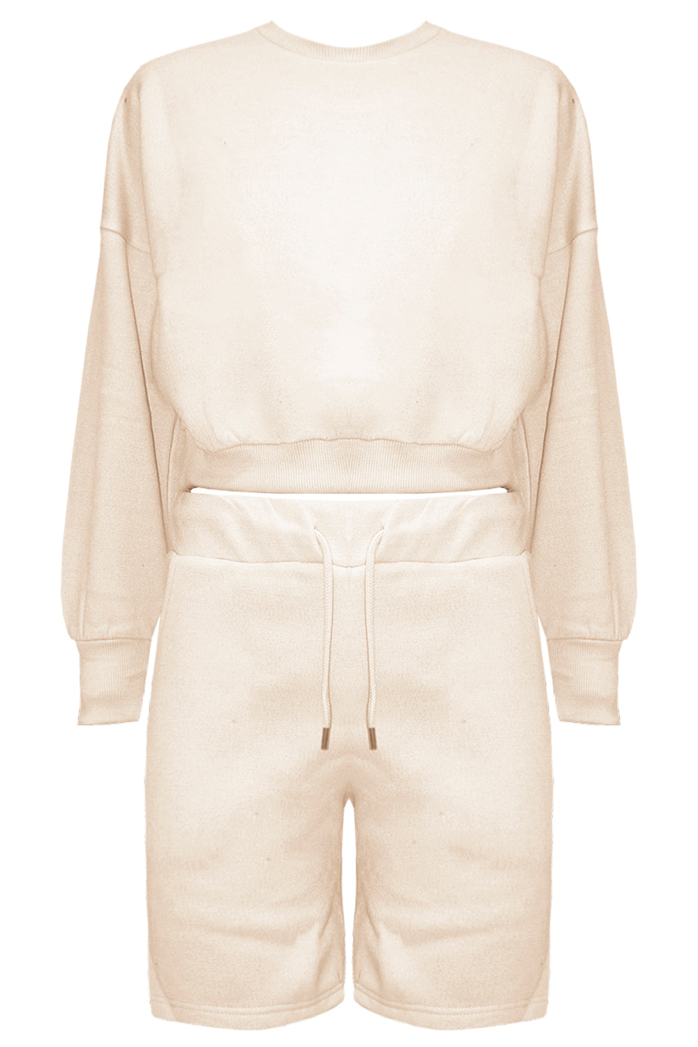 Leah Fleece Shorts Baggy 2 Pcs Sweatshirt Sets