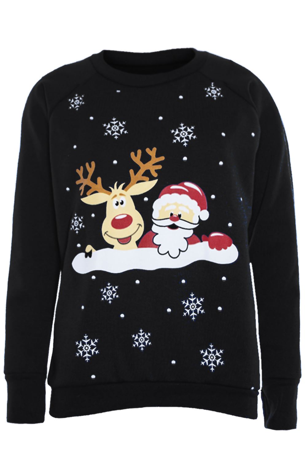 Long Sleeve Santa Print Xmas Jumper - bejealous-com