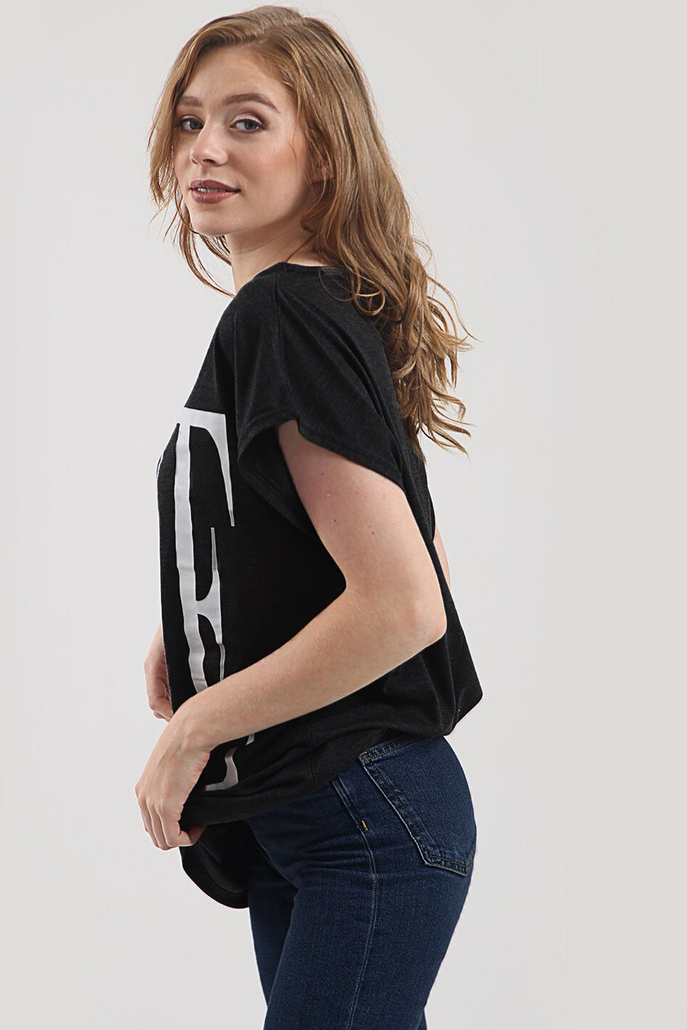 Love Slogan Print Navy Baggy Tshirt - bejealous-com