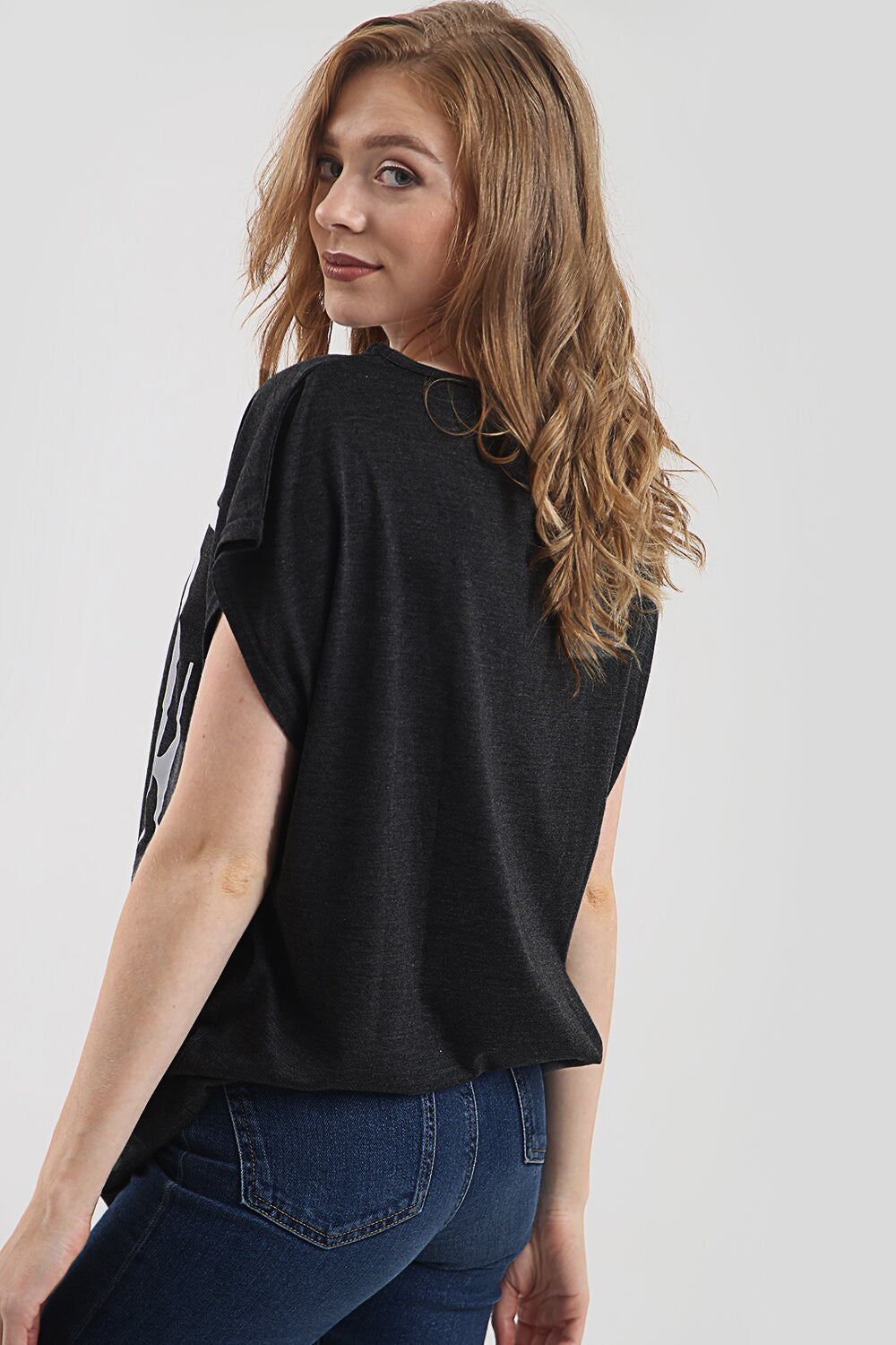 Love Slogan Print Navy Baggy Tshirt - bejealous-com