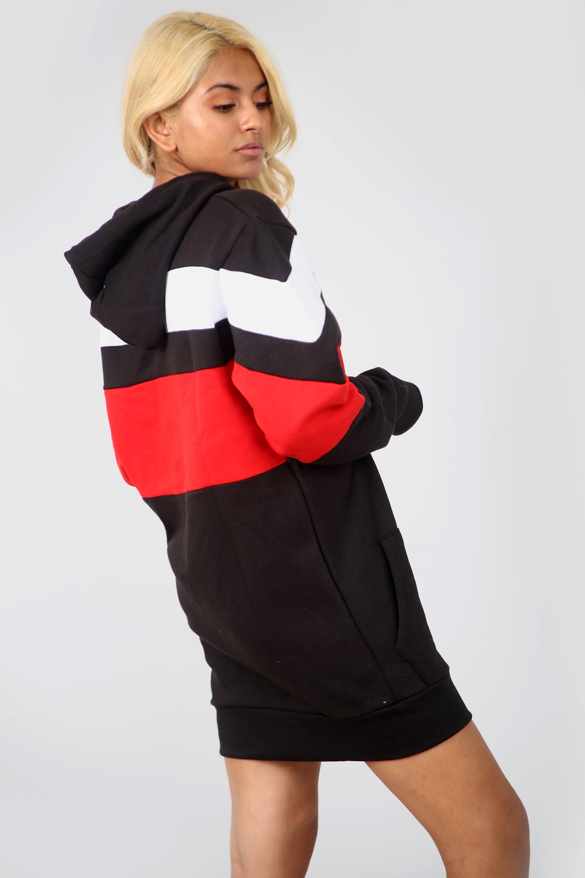 Long Sleeve Striped Sweatshirt Dress - bejealous-com