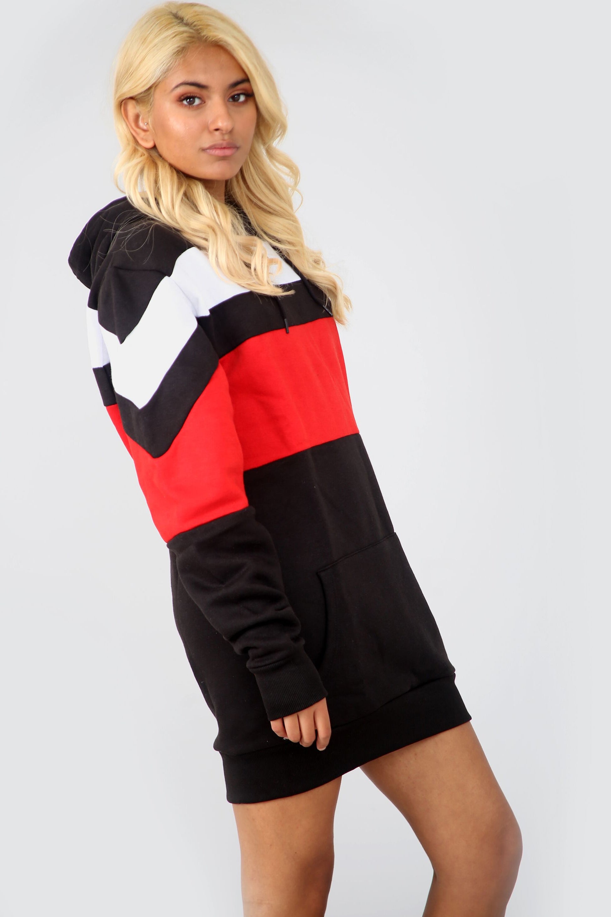 Long Sleeve Striped Sweatshirt Dress - bejealous-com