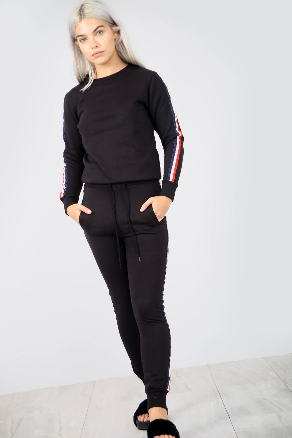 Lucinda Side Stripe Lounge Wear Coord - bejealous-com