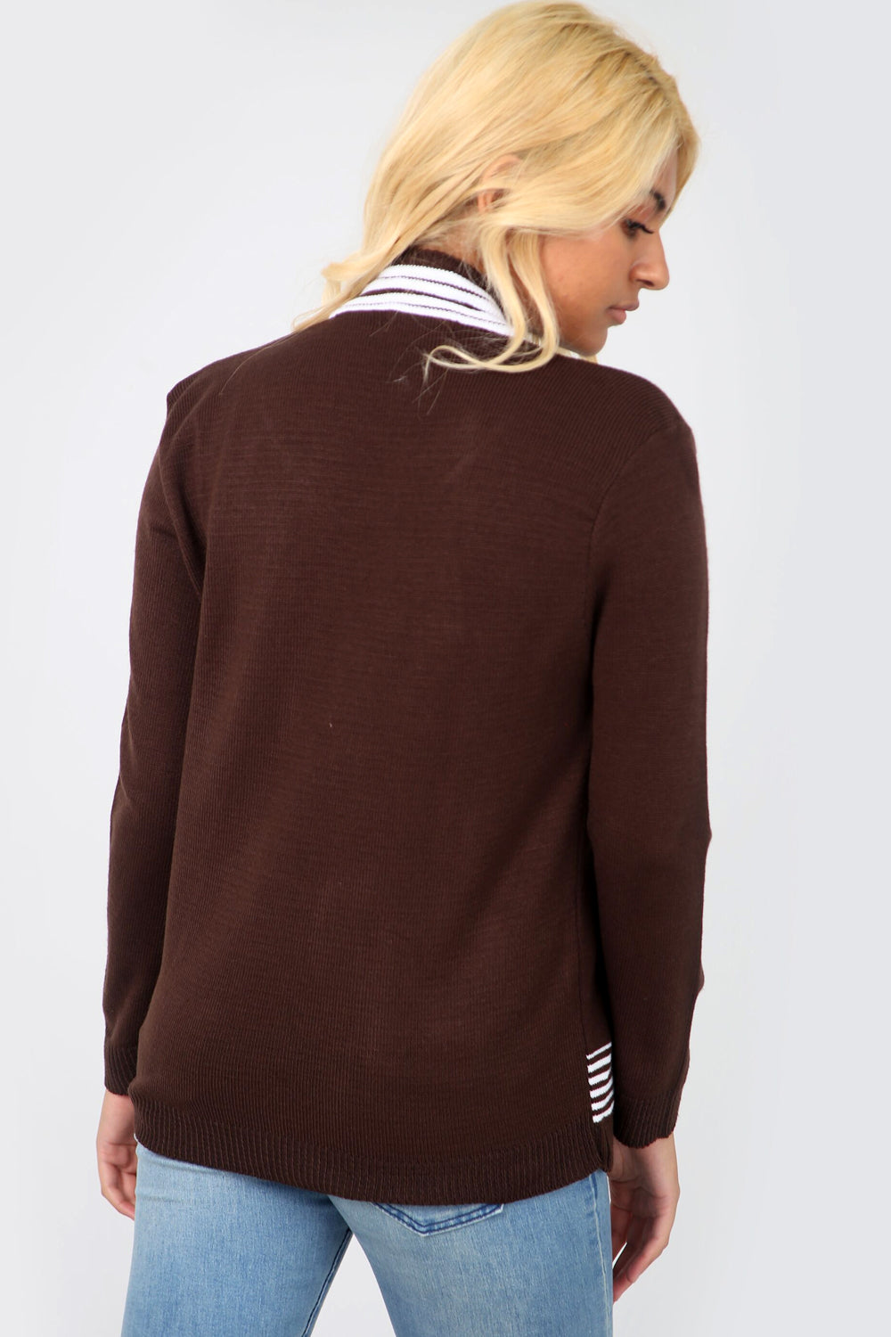 Long Sleeve Monochrome Knitted Twin Jumper - bejealous-com