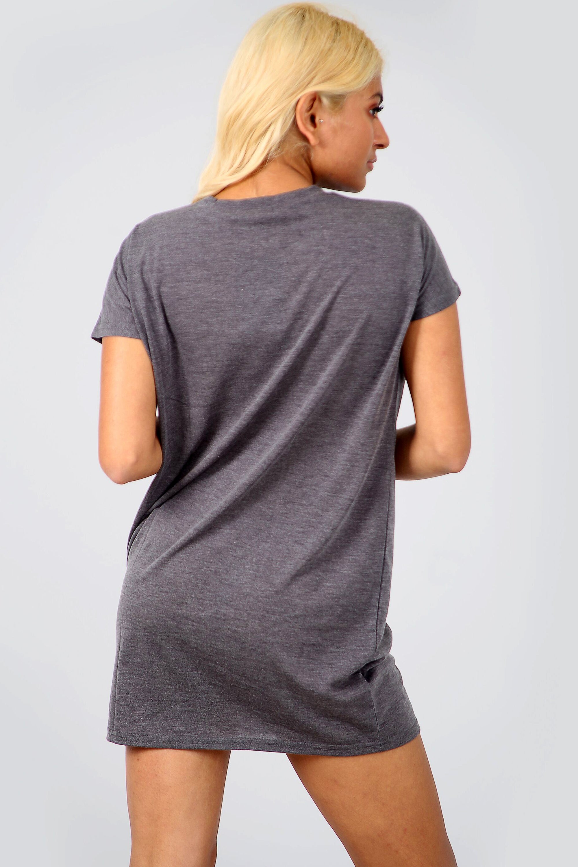Basic Short Sleeve Tshirt Dress in Turquoise - bejealous-com