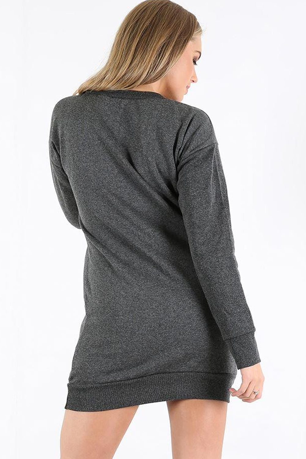 Long Sleeve Christmas Reindeer Jumper Dress - bejealous-com