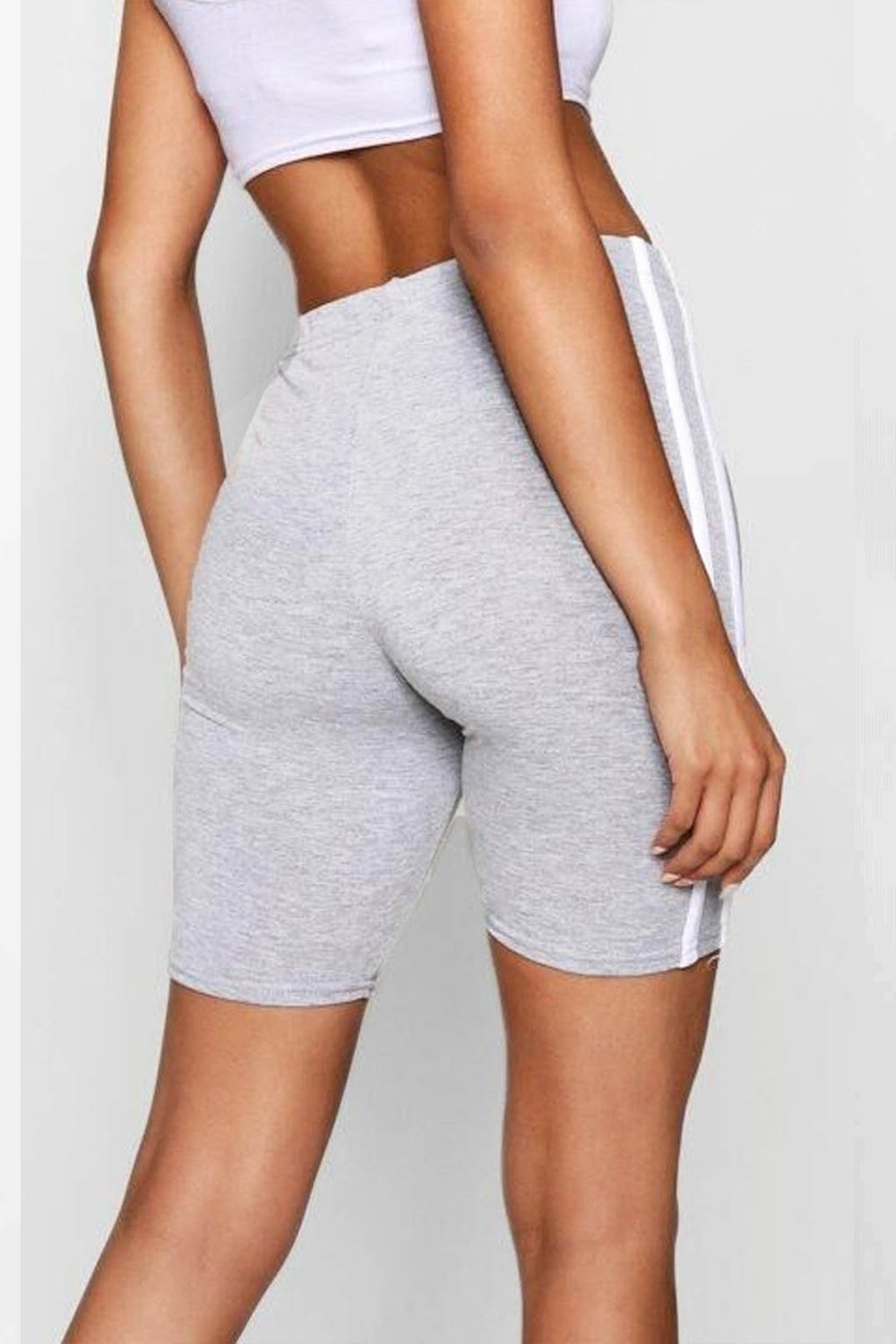 Monochrome Side Stripe Cycling Shorts - bejealous-com