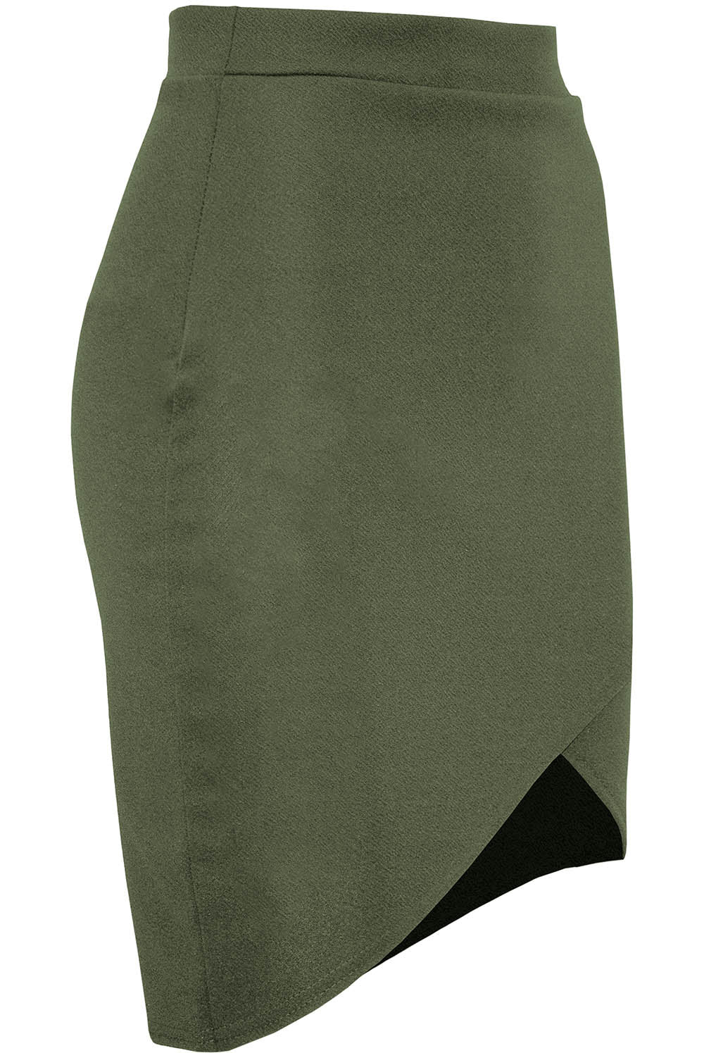 High Waist Asymmetric Black Wrap Mini Skirt - bejealous-com