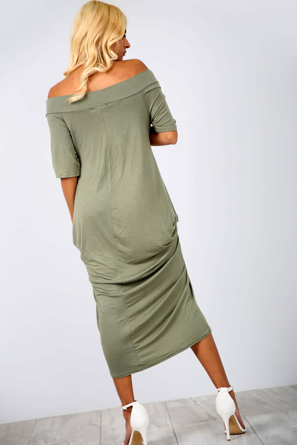 Bardot Basic Jersey Khaki Slinky Maxi Dress - bejealous-com
