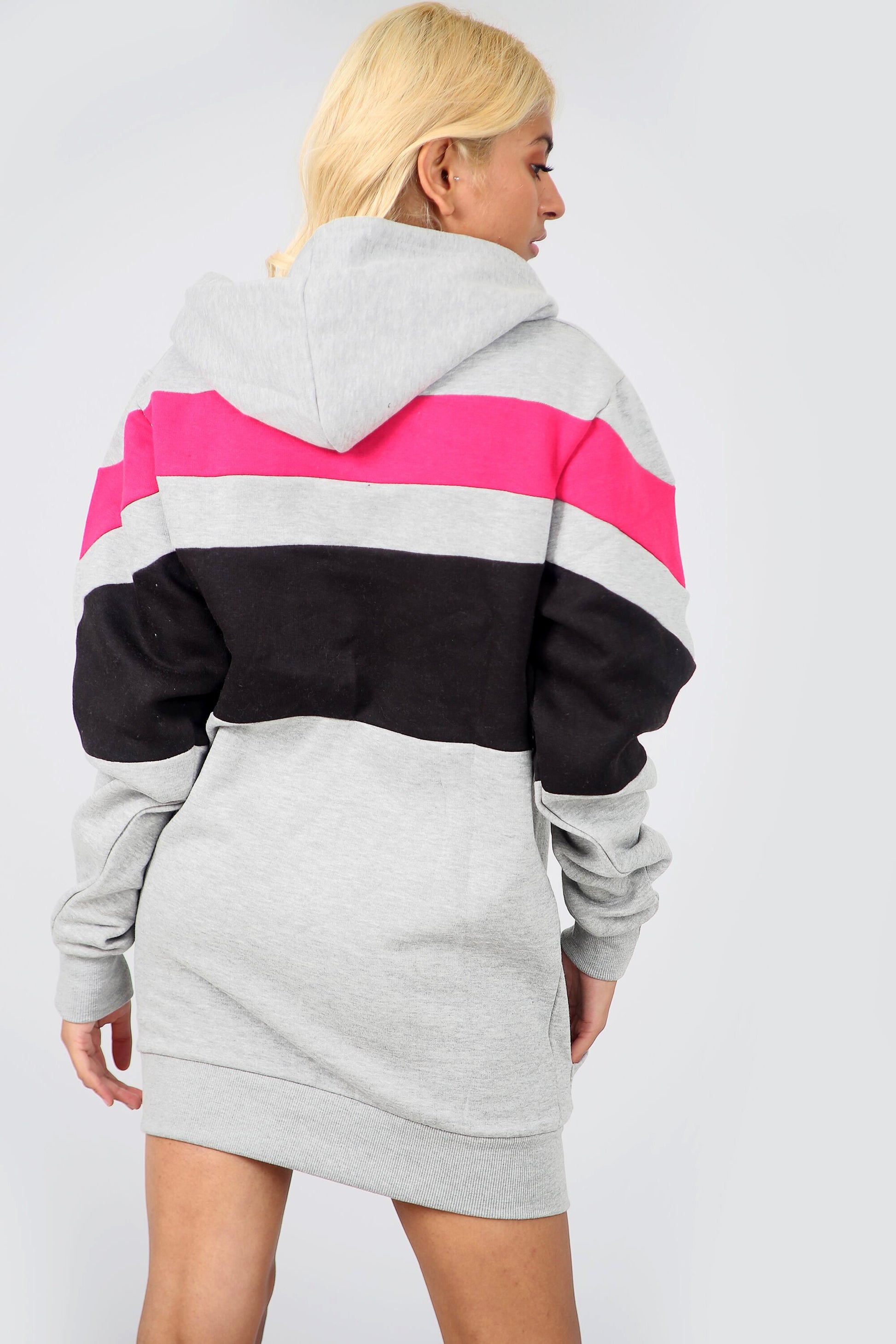 Long Sleeve Striped Sweatshirt Dress - bejealous-com