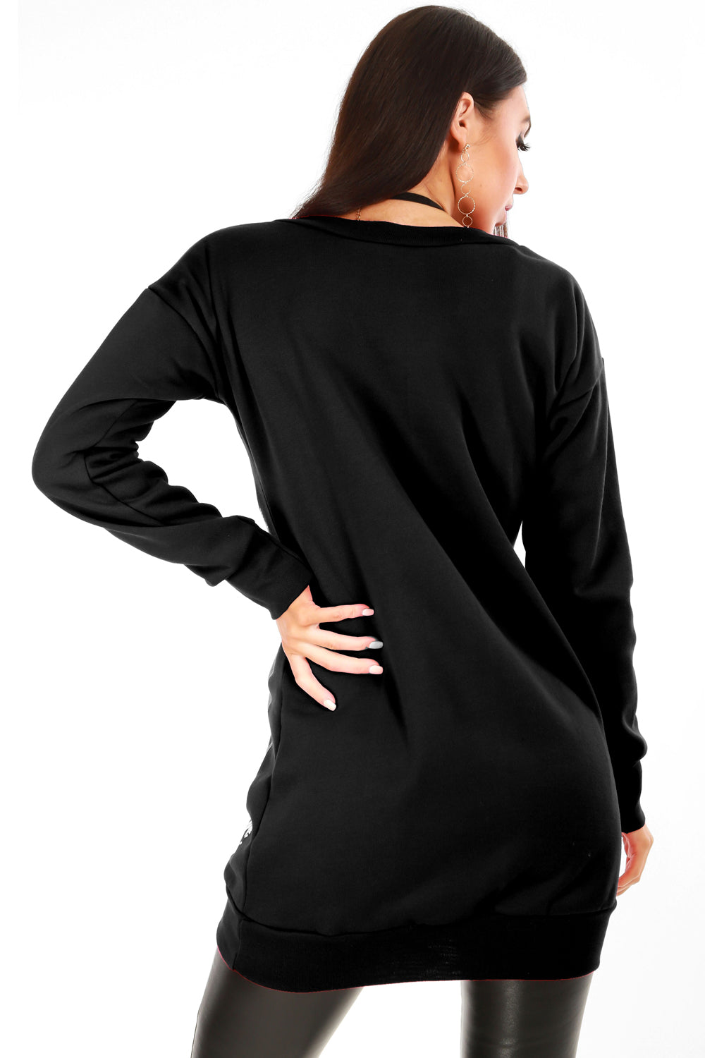 Long Sleeve Christmas Reindeer Jumper Dress - bejealous-com