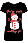 Maisie Christmas Xmas Cap Sleeve T Shirt Tee Top