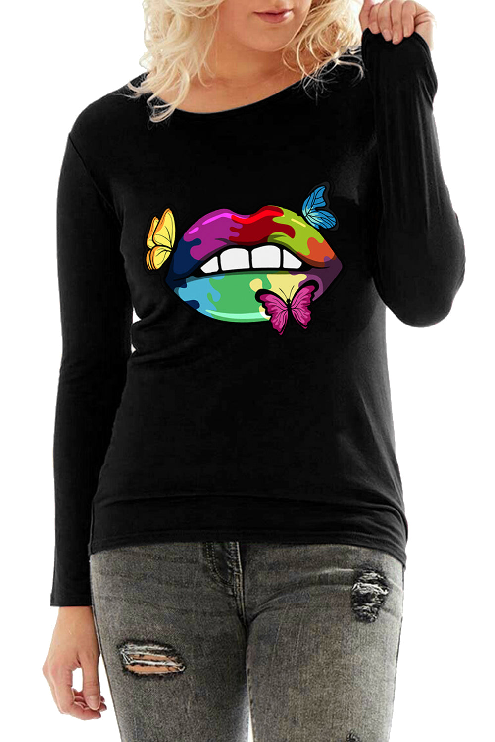 Hanna Butterfly Lips Baggy Basic Top