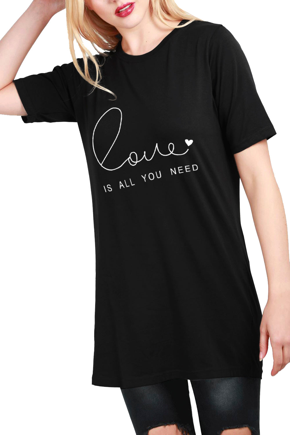 Nina Love Printed Long T Shirt Dress