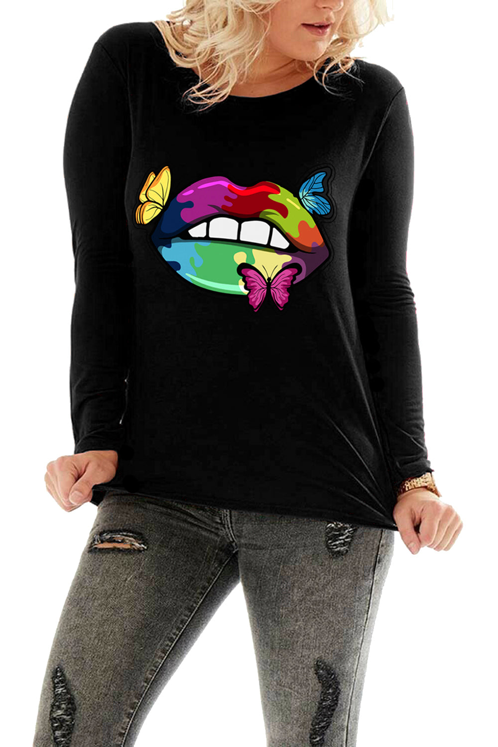 Hanna Butterfly Lips Baggy Basic Top