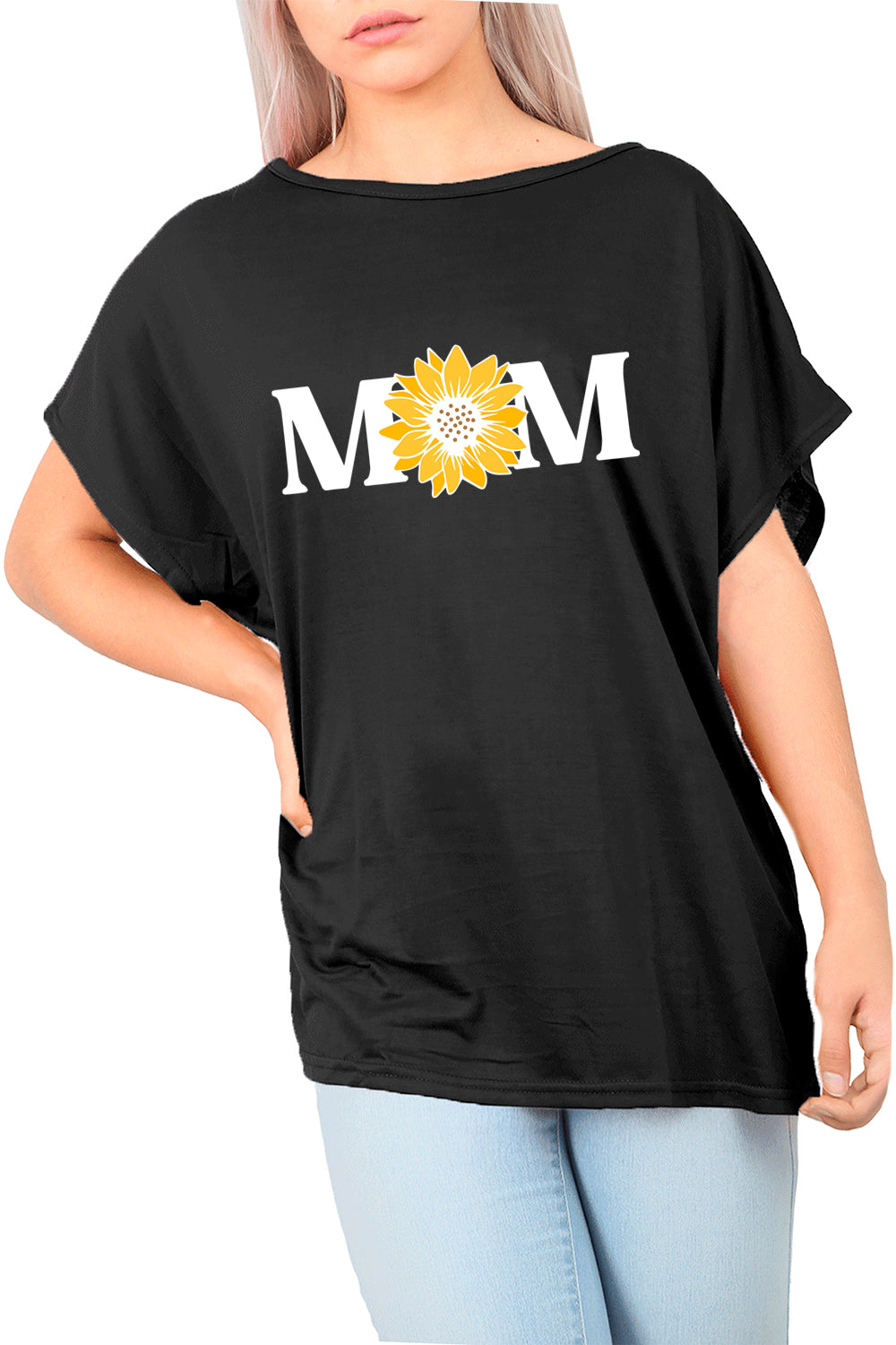 Ayla Mom Printed One Shoulder Baggy Top