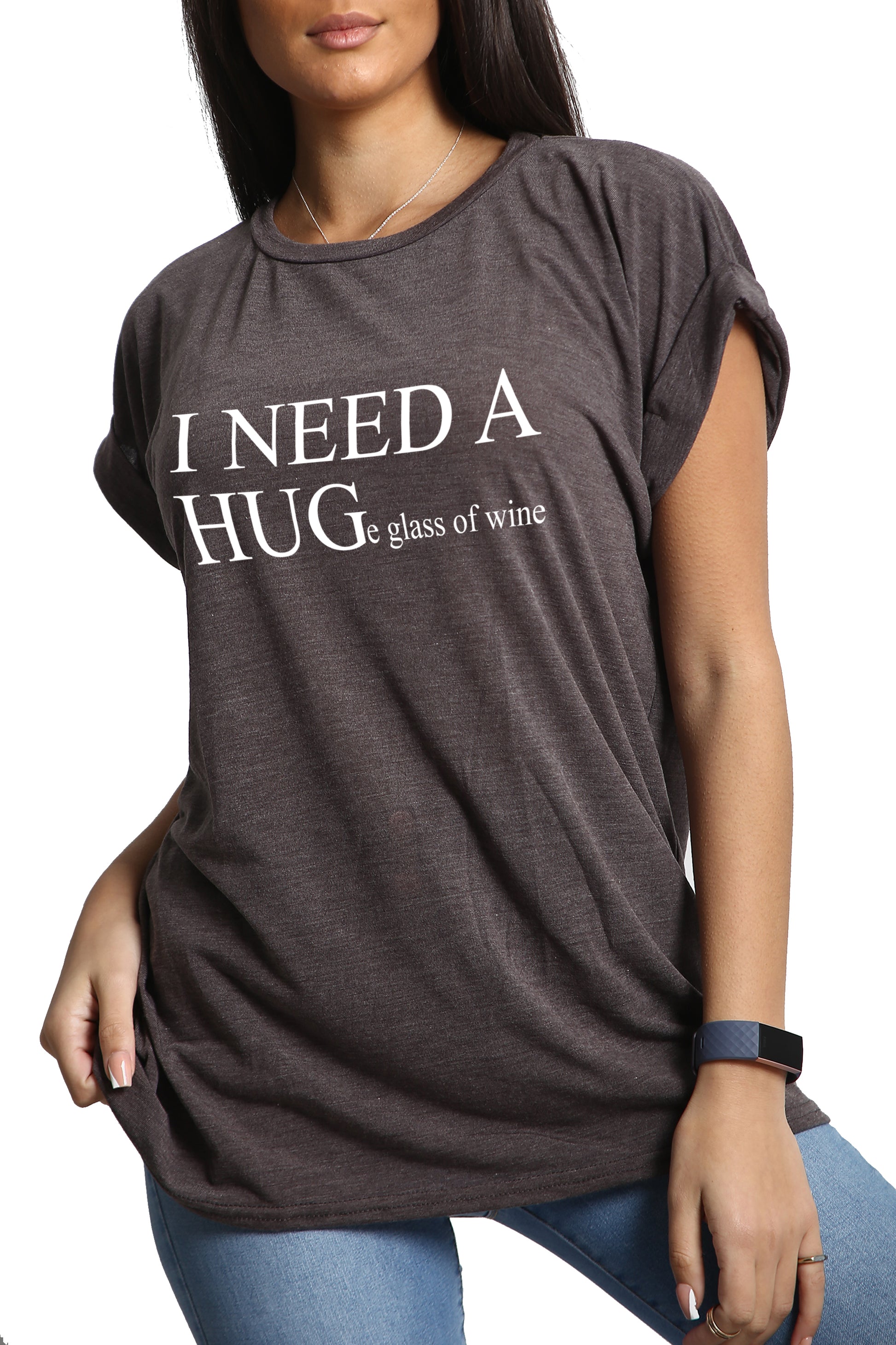 Kelly I NEED A HUG Printed Basic Top