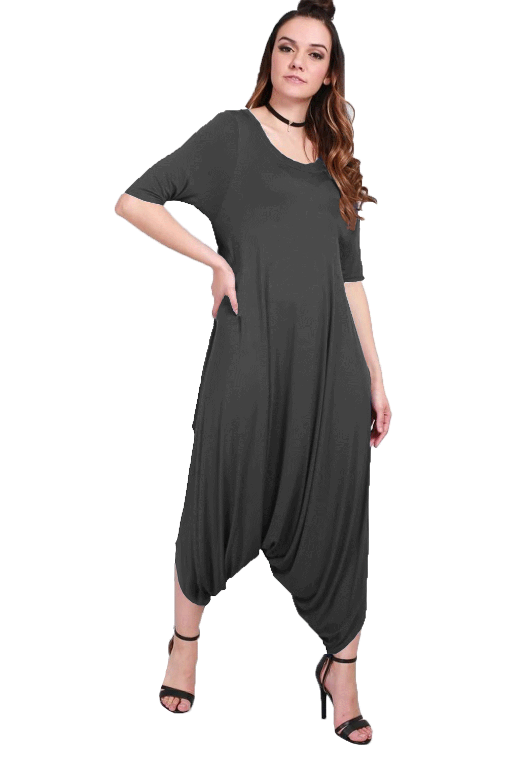 Lauren Draped Hareem Romper Jumpsuit