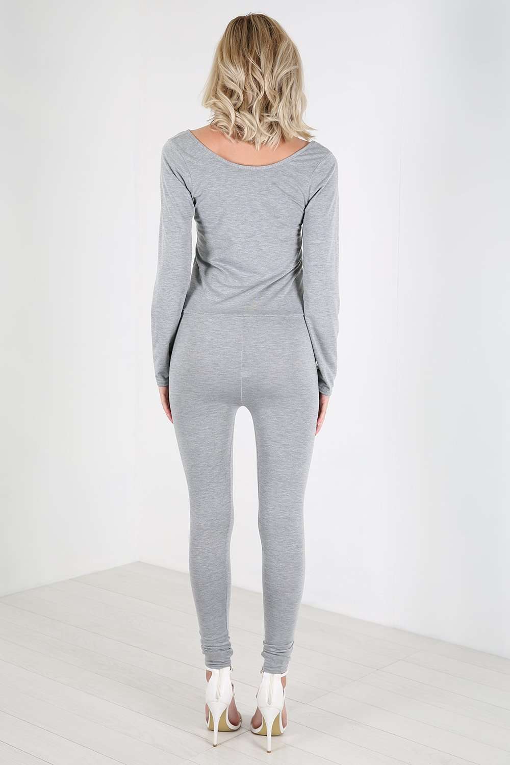 Long Sleeve Skeleton Print Halloween Catsuit - bejealous-com