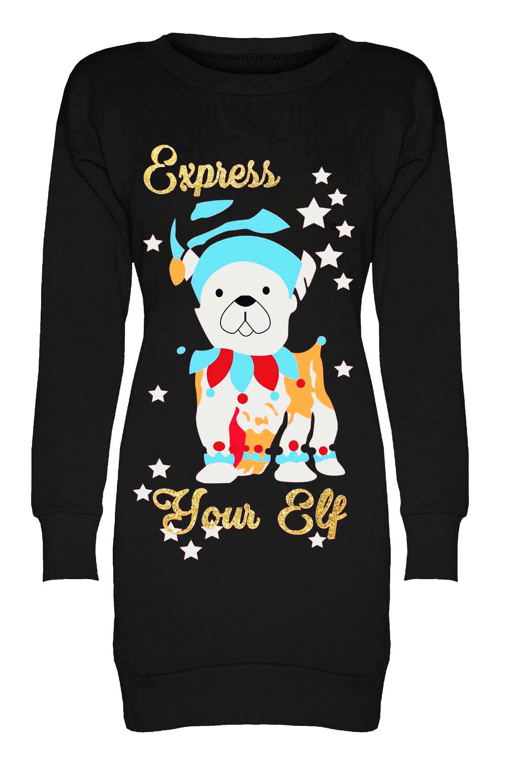 Merry Christmas Reindeer Print Red Jumper