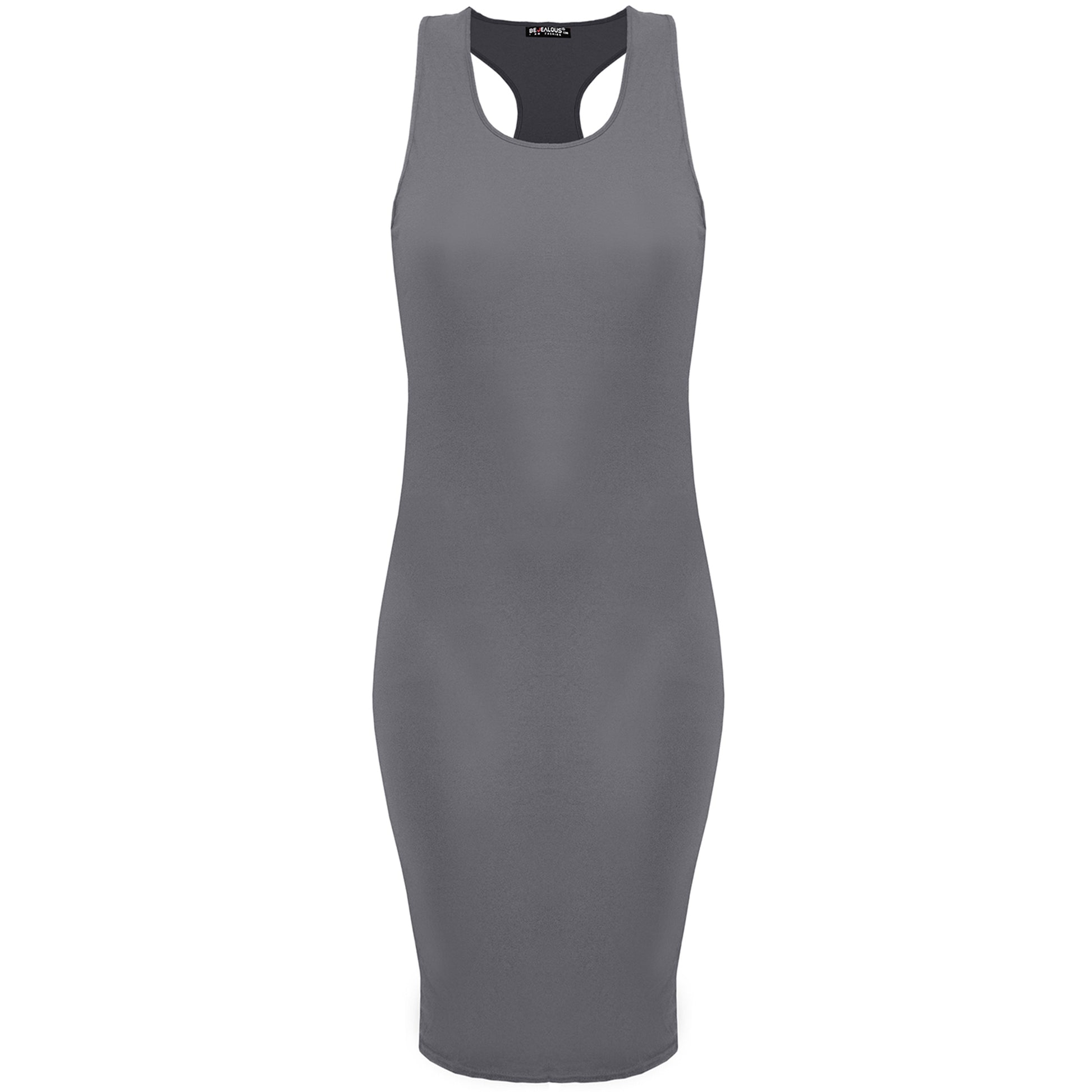 Lily Plain Muscle Racer Back Midi Dress