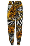 High Waist Slinky Harem Leopard Print Cuffed Pants - bejealous-com