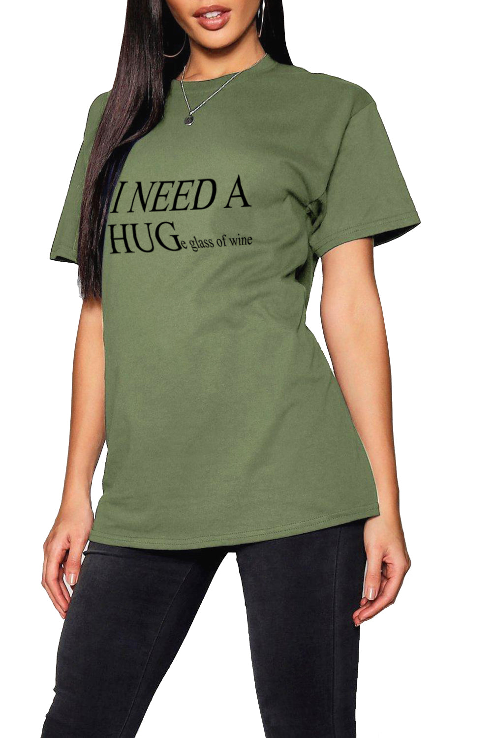 Amy I NEED A HUG Baggy Boyfriend Top
