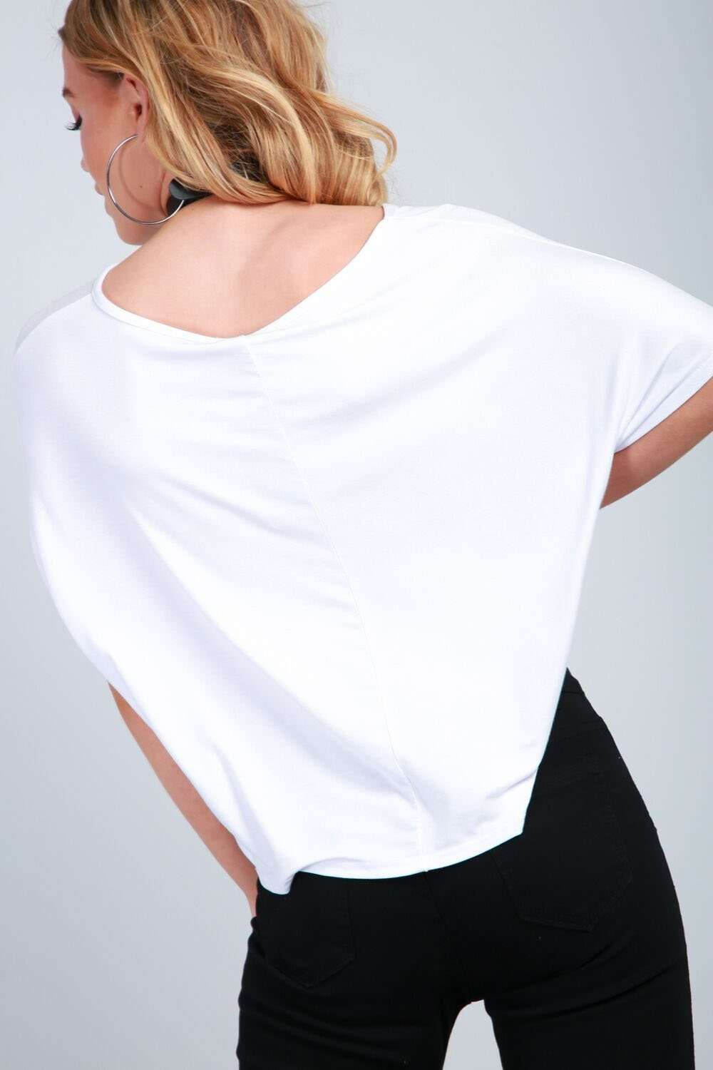 Alliah Baggy Cropped Plain Jersey Tshirt - bejealous-com