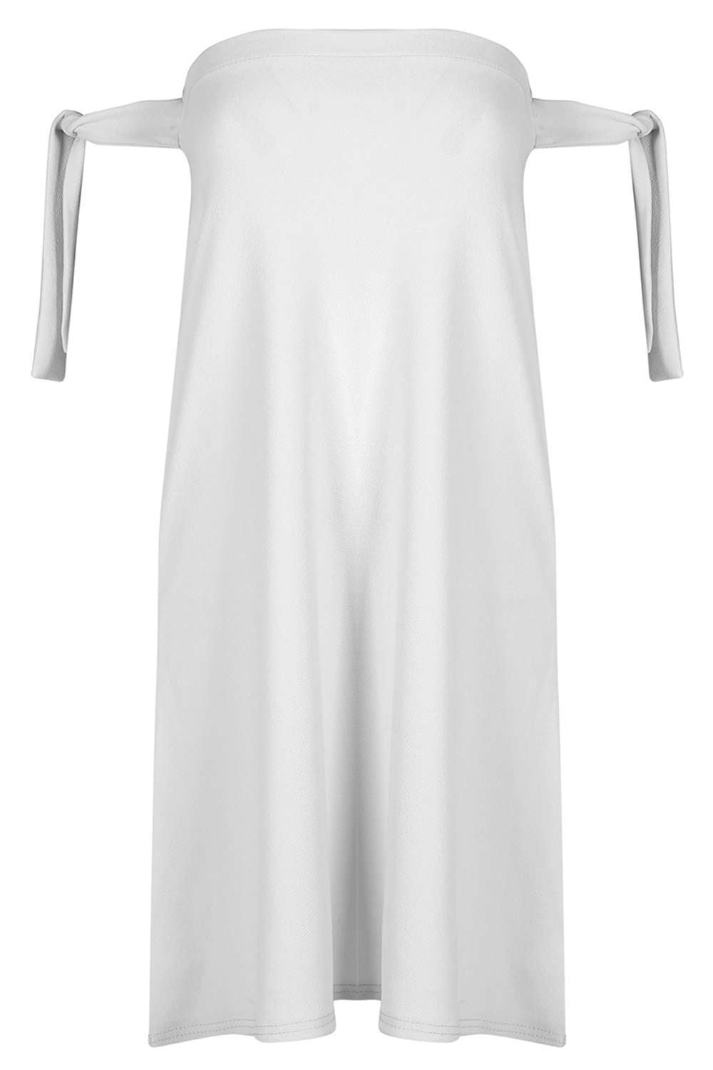 Black Bardot Tie Sleeve Mini Swing Dress - bejealous-com