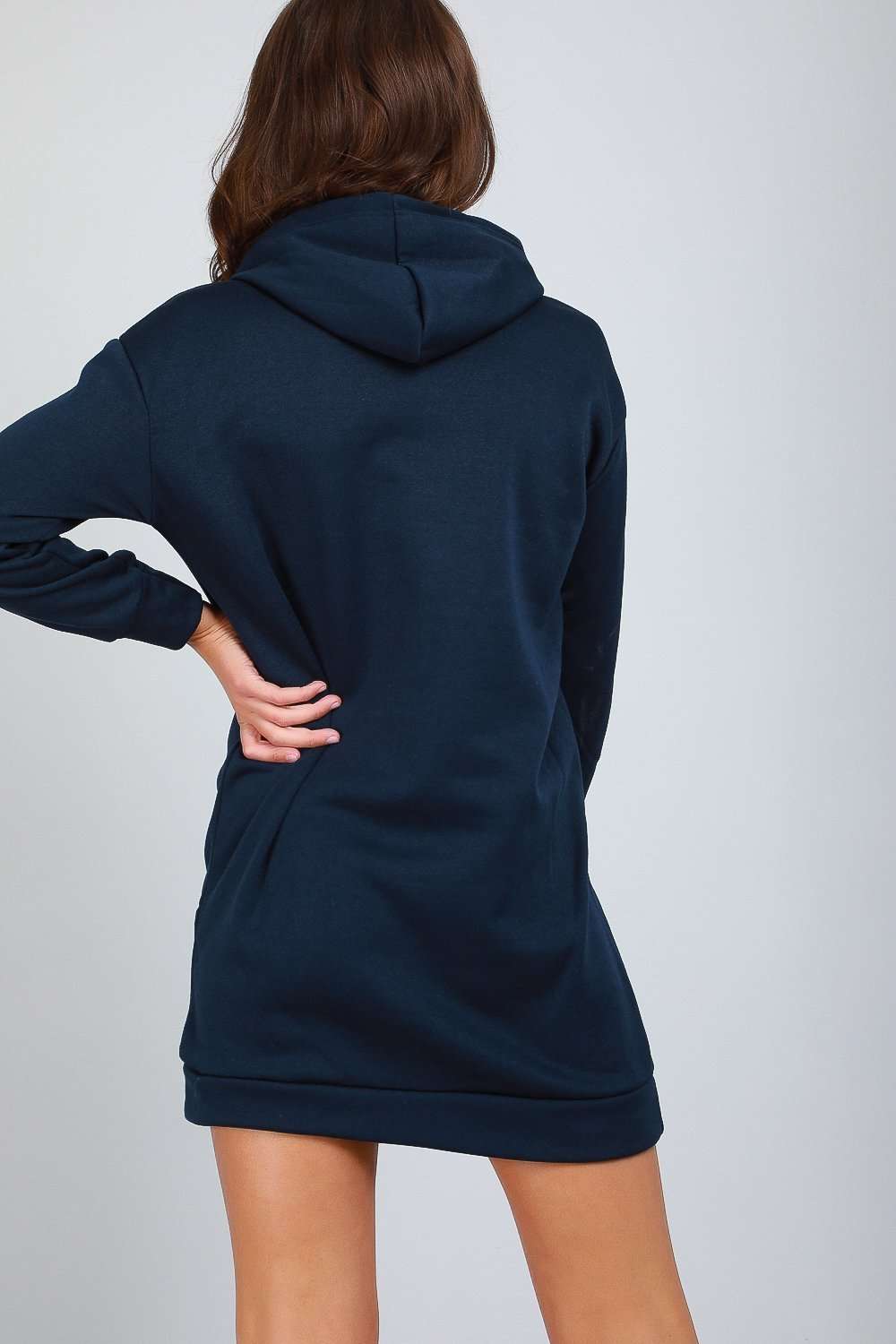 Long Sleeve New York Slogan Print Sweatshirt Dress - bejealous-com