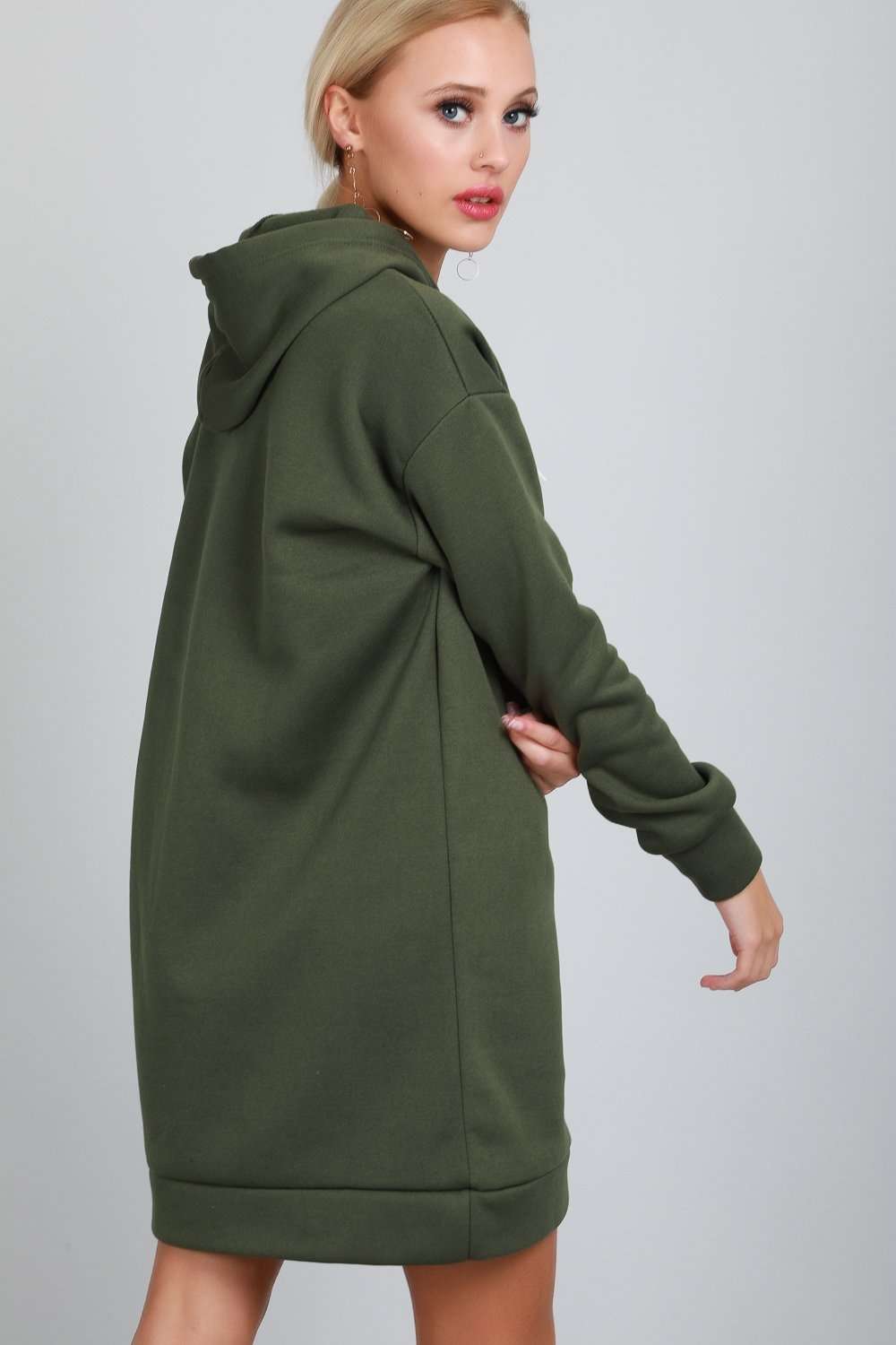 Long Sleeve New York Slogan Print Sweatshirt Dress - bejealous-com