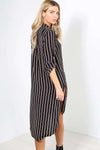 Carrie Monochrome Striped Shirt Dress - bejealous-com