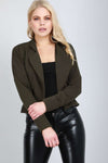 Cheslie Long Sleeve Cropped Belted Jacket - bejealous-com