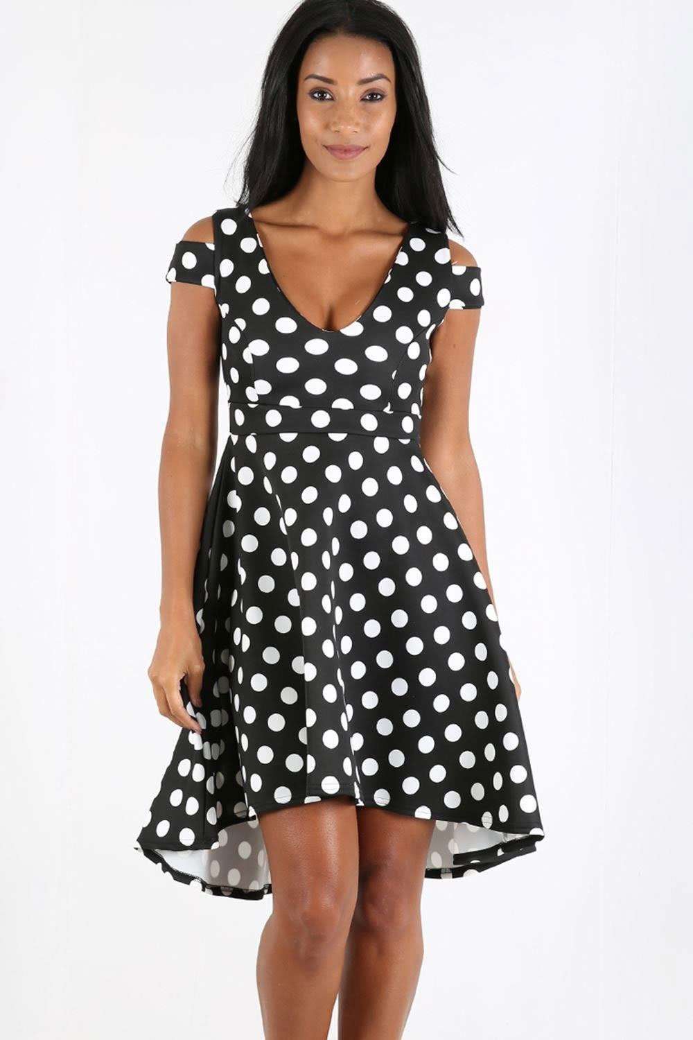 Danielle Polka Dot Midi Swing Dress - bejealous-com