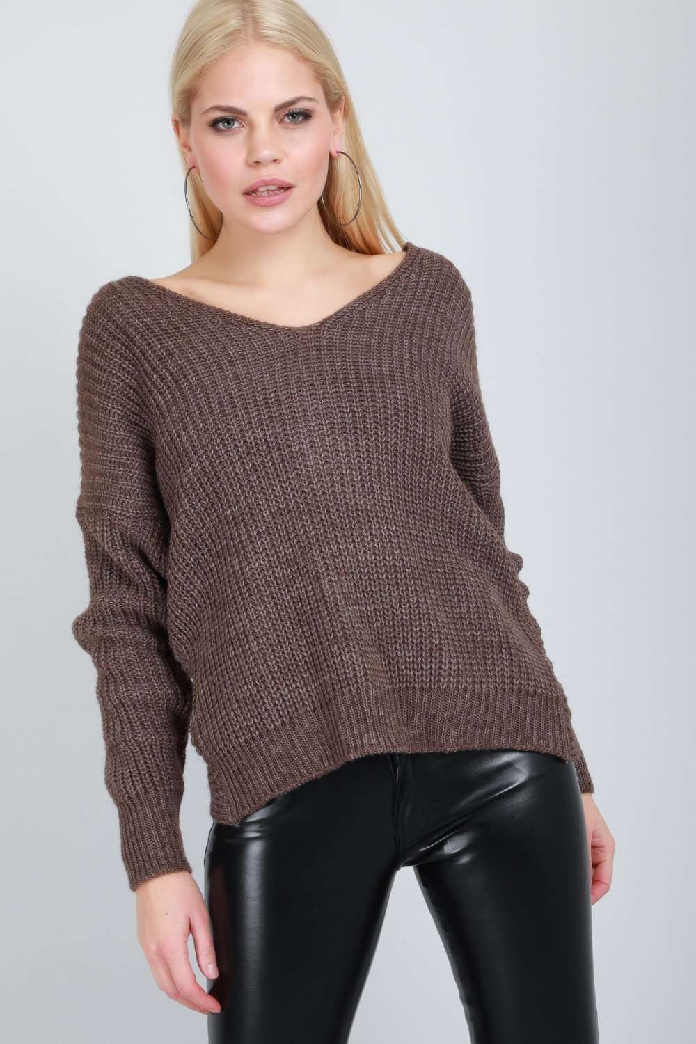 Elsi Twisted Front Oversized Knitted Jumper - bejealous-com