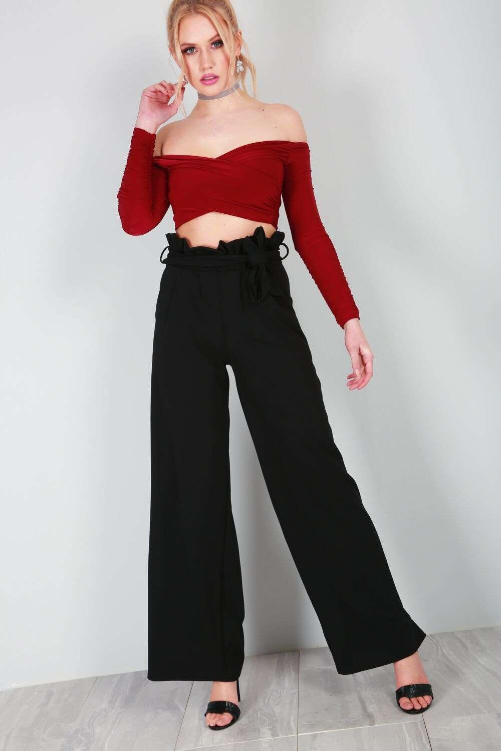 Eva Long Sleeve Ruched Wrap Crop Top - bejealous-com