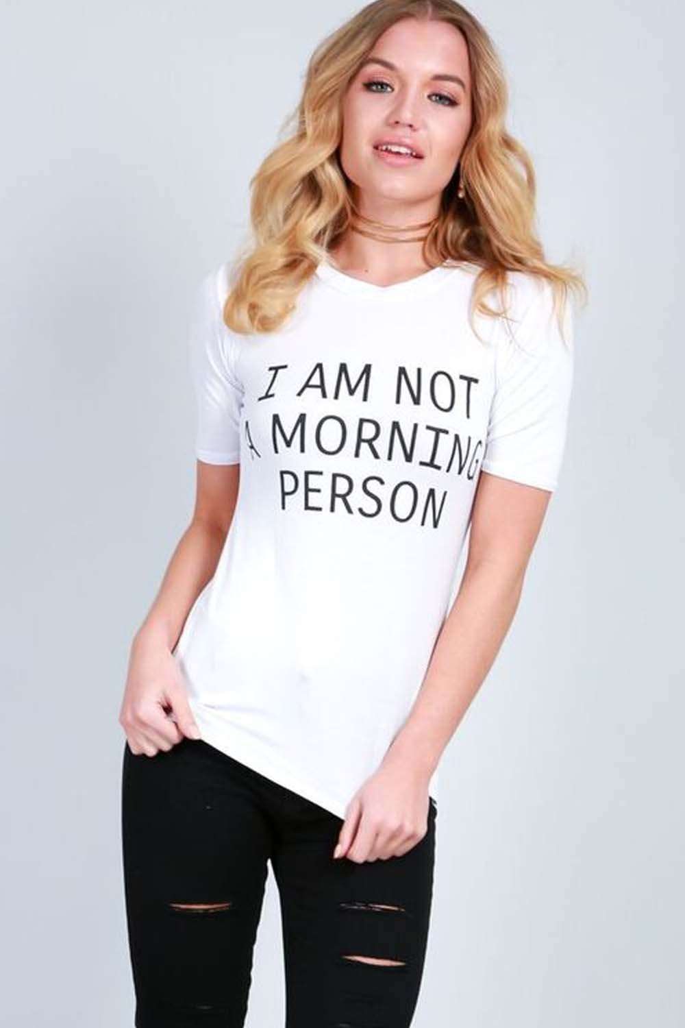 Eva Slogan Print Cap Sleeve Tshirt - bejealous-com