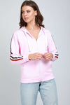 Fran Striped Sleeve Oversized Hooded Sweatshirt - bejealous-com
