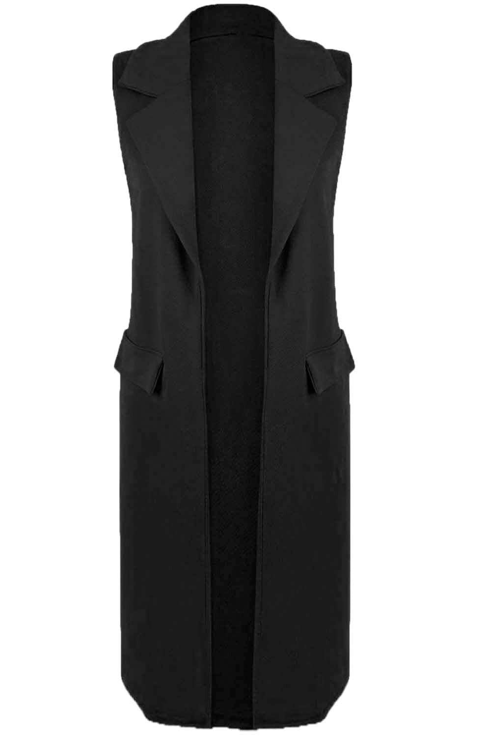 Francesca Open Front Sleeveless Midi Jacket - bejealous-com