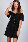 Geena Bardot Button Through Belted Mini Dress - bejealous-com
