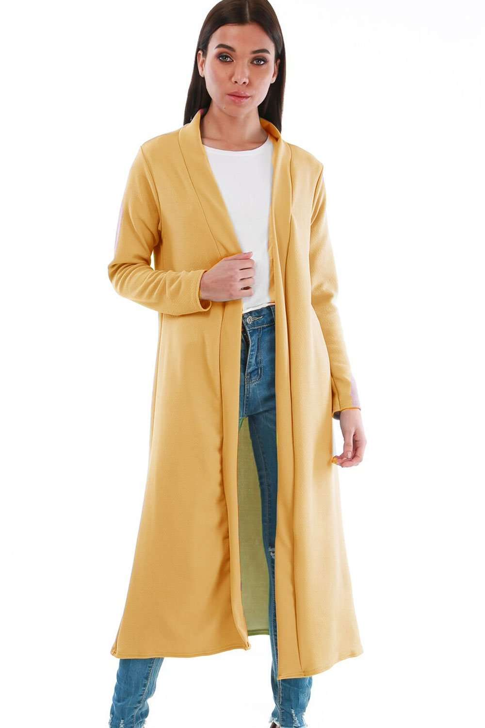 Grace Long Sleeve Open Front Midi Jacket - bejealous-com