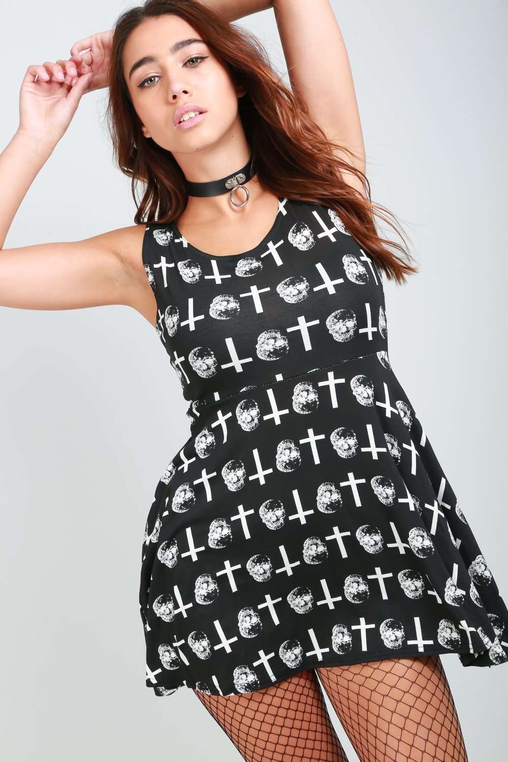 Graphic Print Halloween Swing Dress - bejealous-com