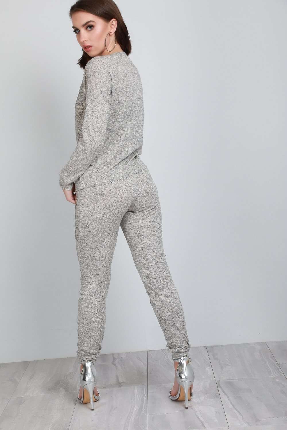 Hailey Fine Knit Studded Lounge Wear Set - bejealous-com