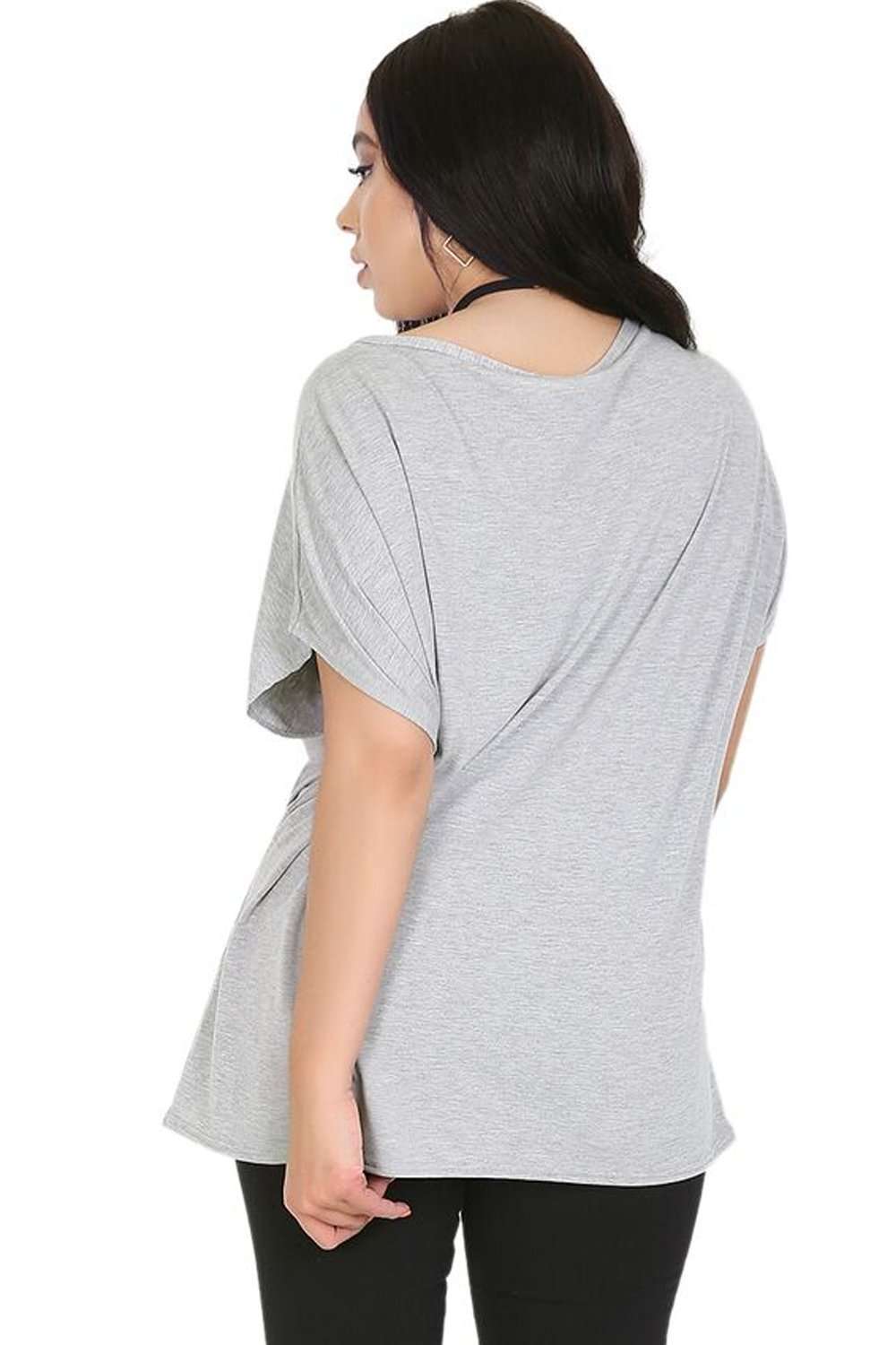 Hailie Plus Skull Print Oversize Tshirt - bejealous-com