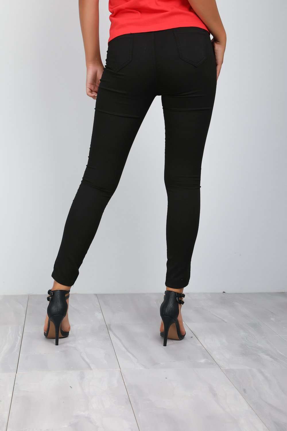 High Waisted Black Stretch Skinny Jeans - bejealous-com