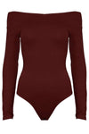 Ivy Off Shoulder Long Sleeve Jersey Bodysuit - bejealous-com