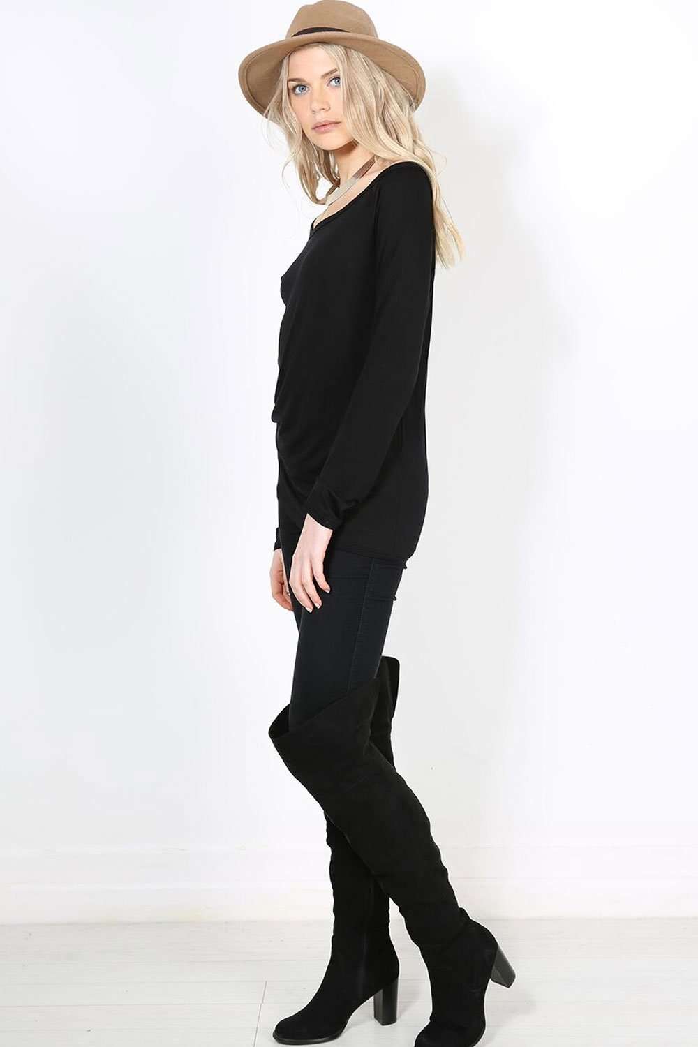 Jae Off Shoulder Long Sleeve Basic Top - bejealous-com