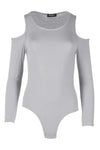 Jasmine Cold Shoulder Long Sleeve Bodysuit - bejealous-com